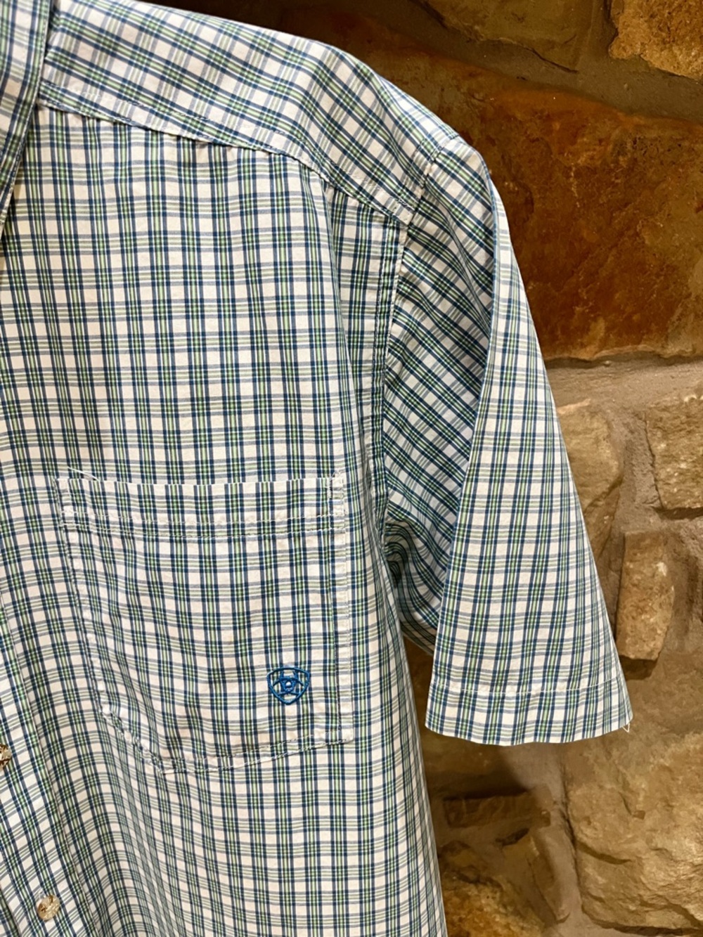 Ariat Pro Series Vented Plaid Shirt Men's Medium Cowboy Rodeo Rancher Farmer - Picture 3 of 13